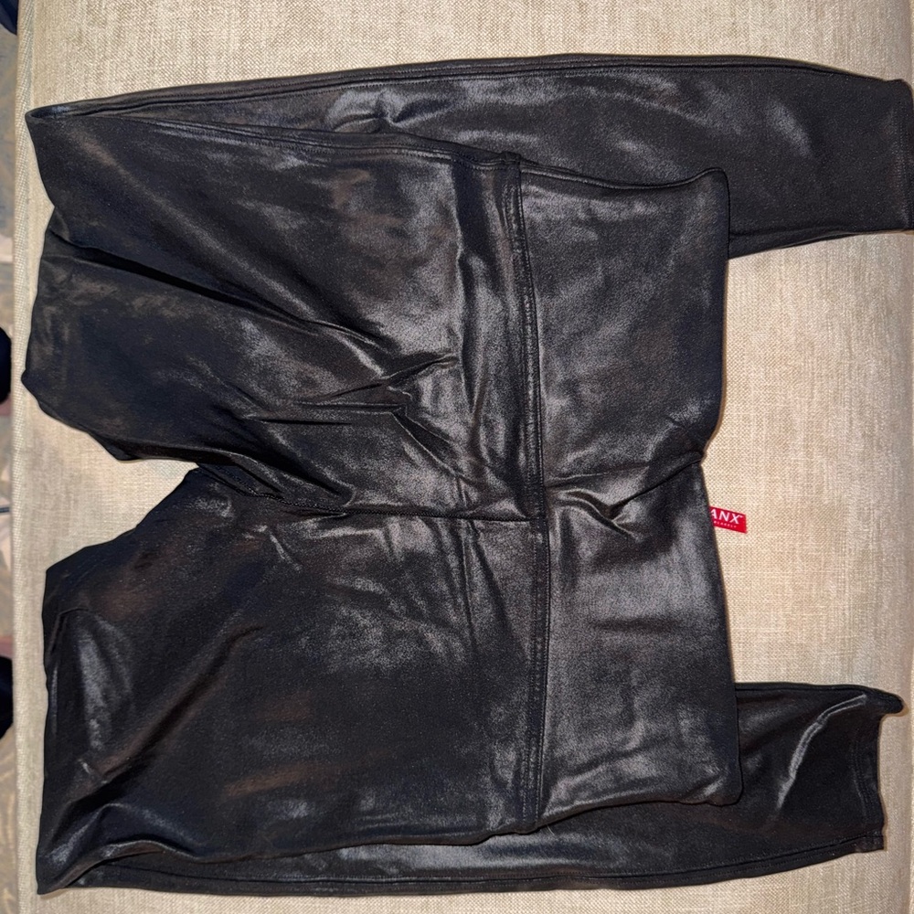 Spanx Black Shiny Leggings
